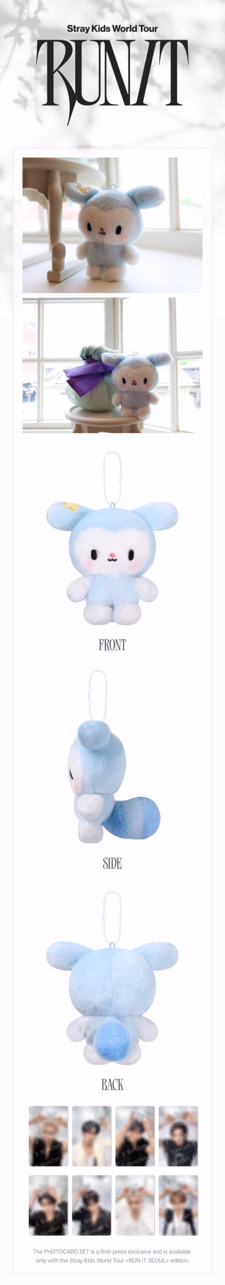 STRAY KIDS - RUN IT Official MD: Tasy Plush Baby Ver. - Imagen 2