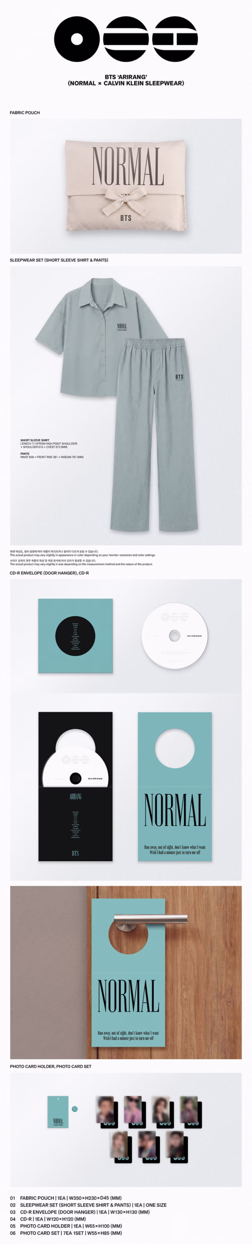 BTS - Album 'ARIRANG' (NORMAL X CALVIN KLEIN SLEEPWEAR) - Imagen 2