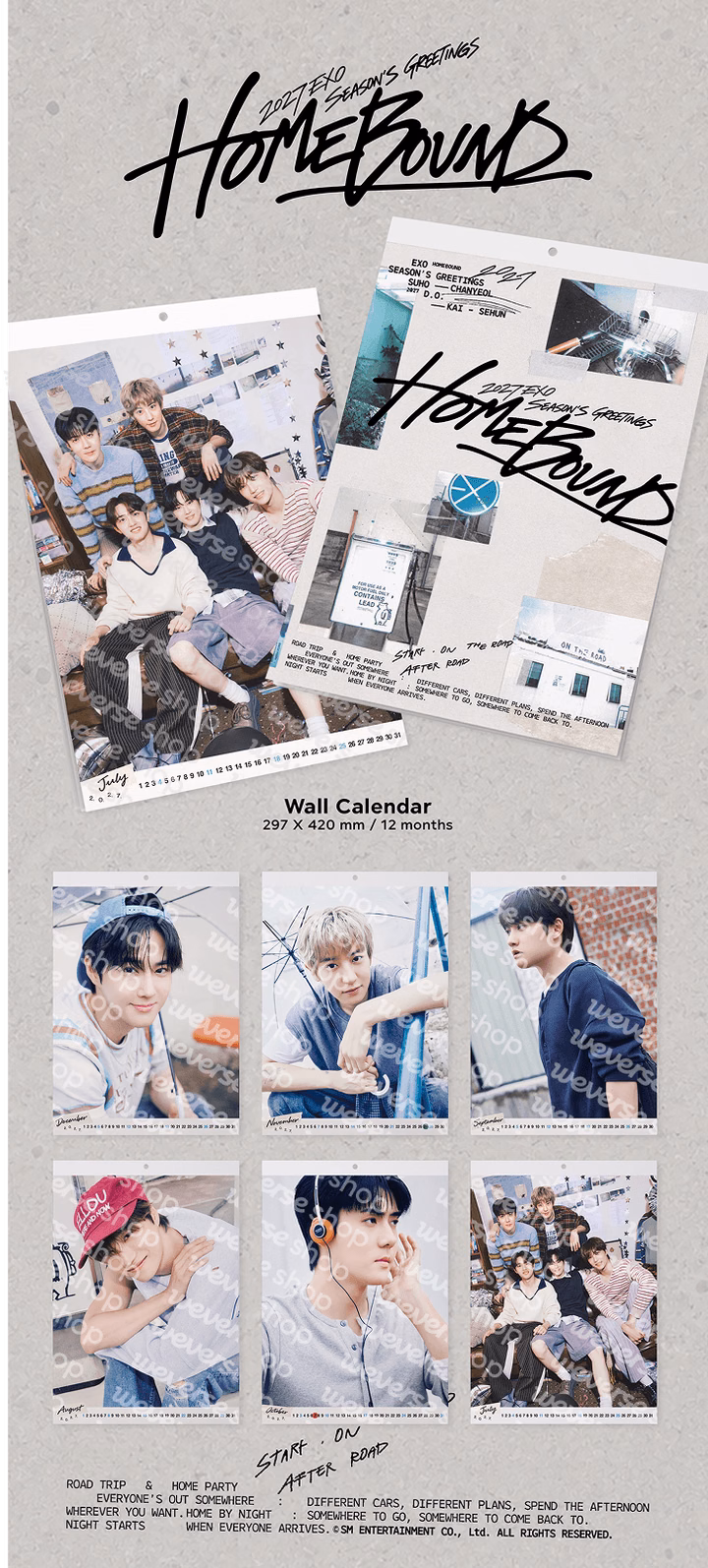 EXO - 2027 Season's Greetings 'Home Bound' (Wall Calendar) - Imagen 2