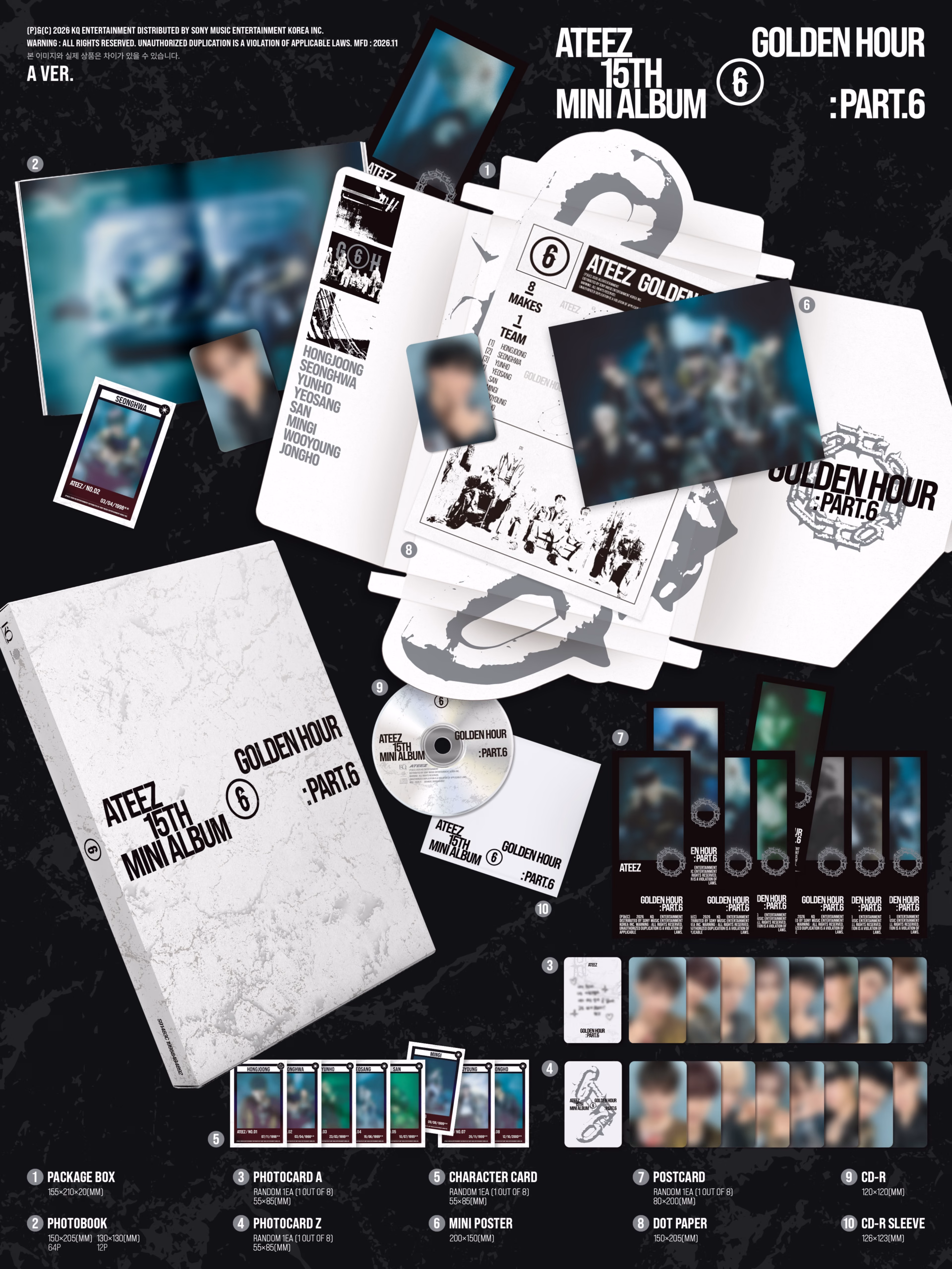 ATEEZ - Album 'GOLDEN HOUR: Part.6' (Versión a Elegir) POBs Disponibles - Imagen 2
