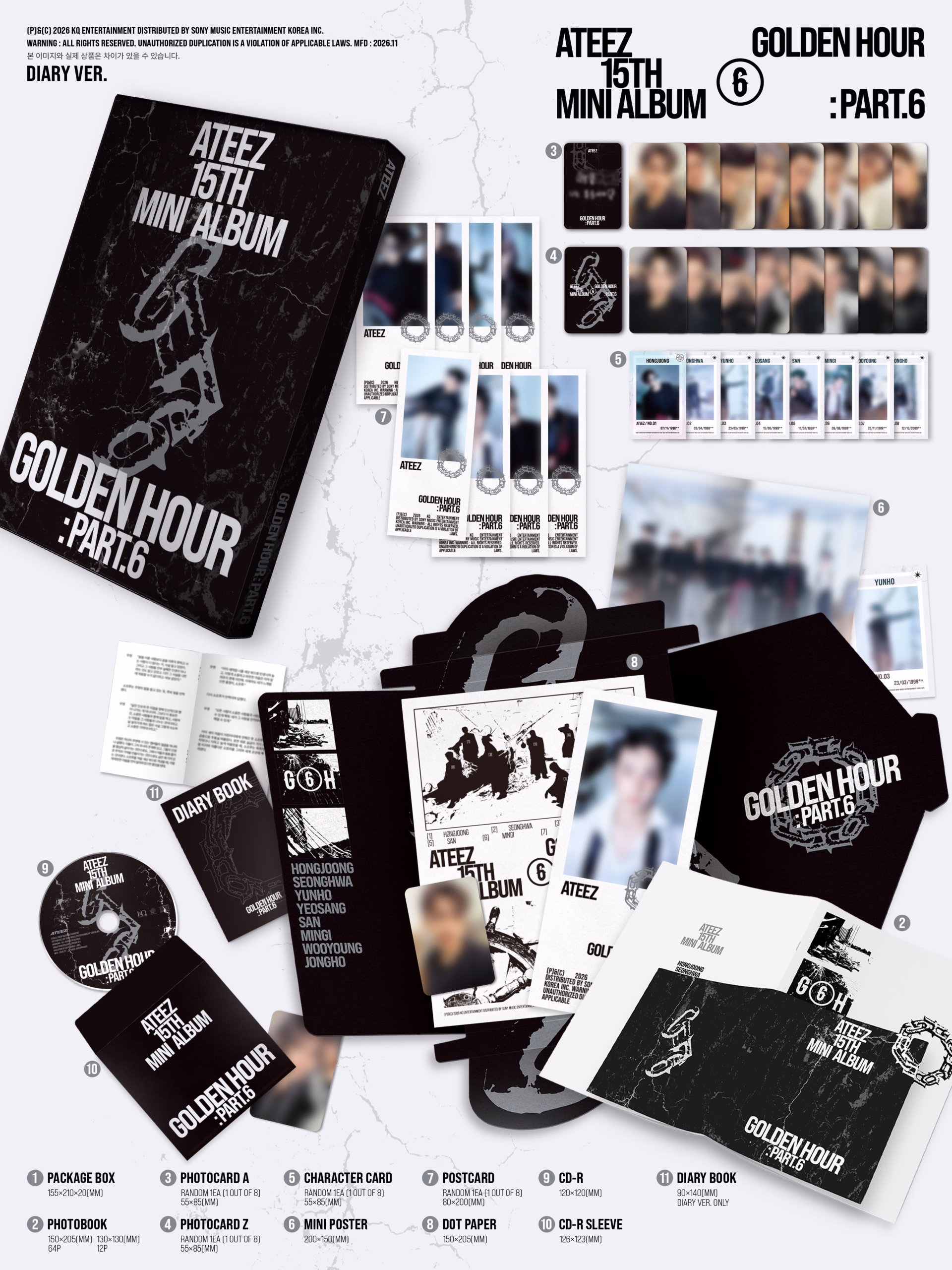 ATEEZ - Album 'GOLDEN HOUR: Part.6' (Versión a Elegir) POBs Disponibles - Imagen 3